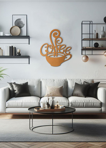 Сучасна картина на кухню, декоративне панно з дерева "Філіжанка кави", стиль мінімалізм 20х23 см Woodyard (291843107)