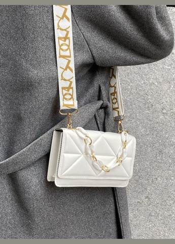 Жіноча сумка 10277 крос-боді на ремінці біла No Brand (296008107)