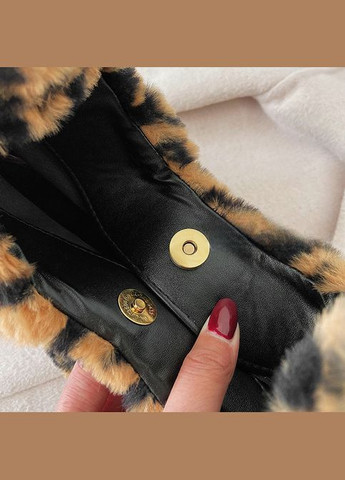 Женская меховая 10451 сумка багет тигр черно коричневая No Brand (326487529)