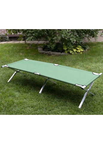 Компактна складна розкладачка для кемпінгу до 120 кг 189×60×45 см зелена (2104618695) No Brand (361080093)