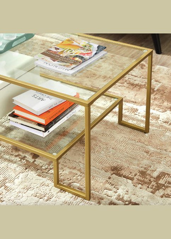 Журнальний столик Madison в стилі Loft золотистий Leobert (323136226)