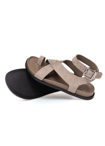 Бежевые босоножки 01622 светло-бежевые Brocoli с ремешком