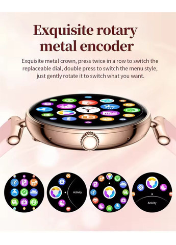 Смарт годинник жіночі V81 пульсометр, тонометр, оксиметр, прийом дзвінків, розмова Amoled екран Lemfo (369621399)