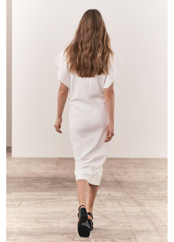 Белое платье меди из плотной ткани Zara