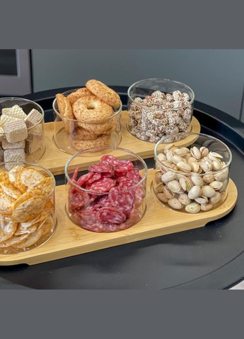 Набор емкостей 3 шт на бамбуковой подставке SNT (295265826)