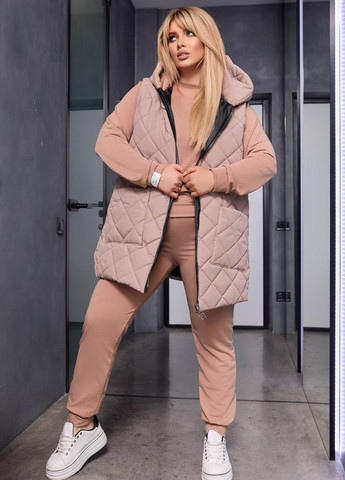 Костюм трійка: джогери, світшот та стильний подовжений жилет Tik-Tak (341736262)