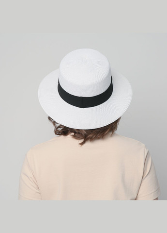 Шляпа канотье женская бумага белая ADELE LuckyLOOK 469-427 (292668904)