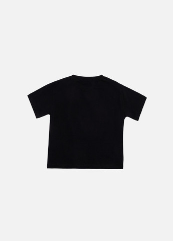Чорна літня футболка з коротким рукавом для дівчинки колір чорний cb-00246539 First Kids