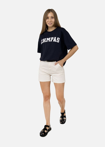 Жіноча футболка з коротким рукавом колір темно-синій CB-00253756 Crep - (319107234)