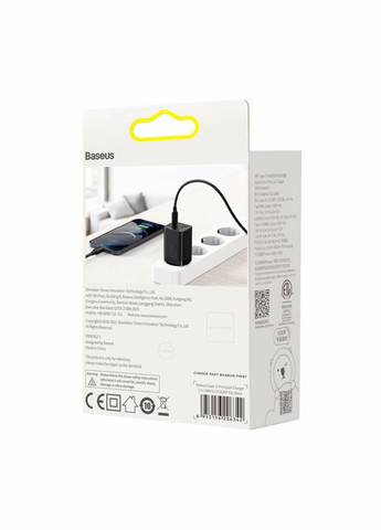 Мережевий зарядний пристрій 30W EU Black Baseus Super Si Pro Quick Charger C+U (340278283)