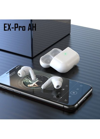 Бездротові навушники AH білі з Bluetooth для музики та дзвінків вакуумні гарнітура EX Pro (372460396)