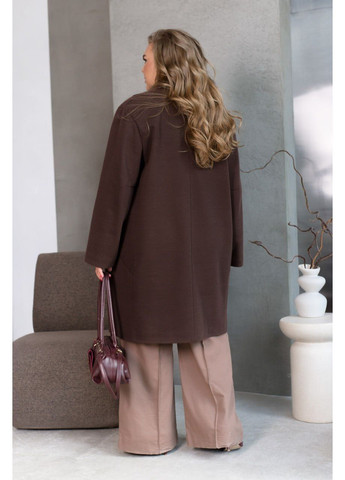 Коричневое демисезонное Пальто свободного кроя однобортное MoDiva