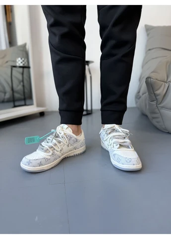 Білі кросівки чоловічі nike sb x louis vuitton white grey найк сб данк білі демісезон No Brand