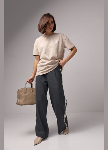 Жіночі штани з лампасами на резинці 241002 Lurex (292253042)