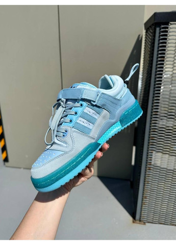 Синій Осінні кросівки чоловічі adidas forum x bad bunny blue tint адідас форум бед банні No Brand