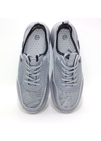 Сірі чоловічі текстильні кросівки сіточкою Fashion