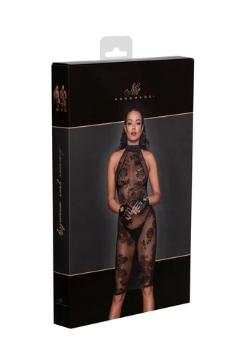 Чорна сукня f240 midi tulle dress with velvet straps, Noir Handmade