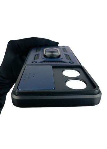 Чехол для A58 4G бронированный с кольцом со шторкой на камеру на оппо а58 4г тёмно-синий rg1 Oppo (366023171)