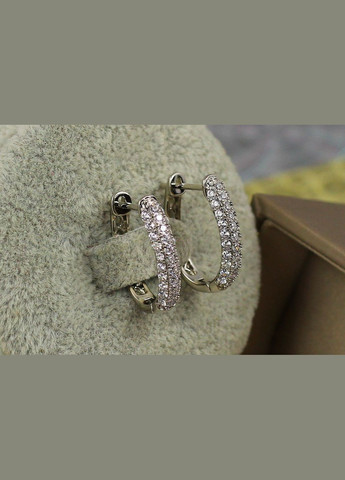 Сережки три доріжки з фіанітів 1.9 см сріблясті Xuping Jewelry (316433792)