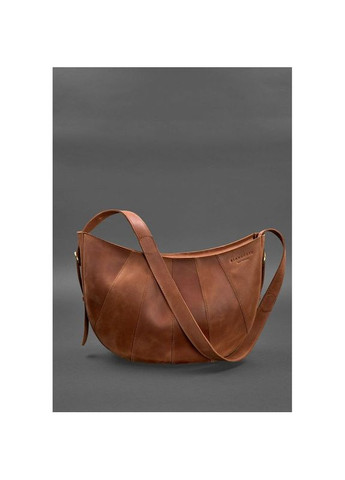 Жіноча шкіряна сумка через плече Круасан світло-коричнева BlankNote (302009110)