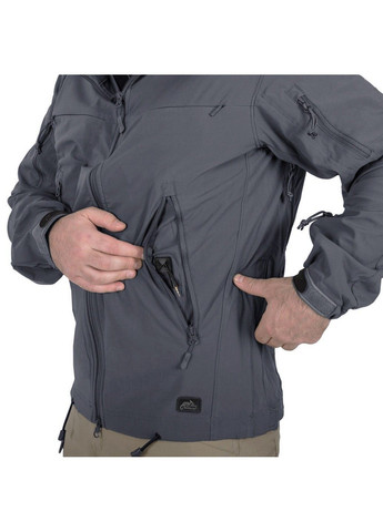 Серая демисезонная куртка helikon cougar softshell windblocker qsa hid Helikon-Tex