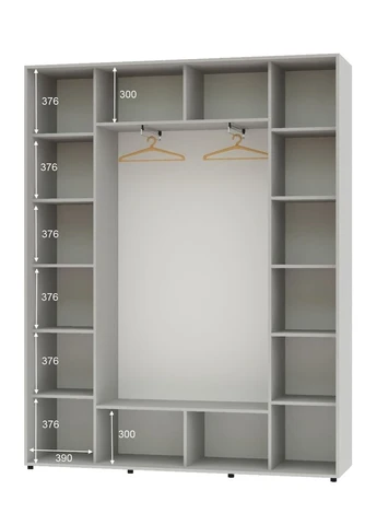 Шкаф-купе трехдверный Алекса 180*40*240 см ШК-05 Серый ДСП Алекса (394465408)