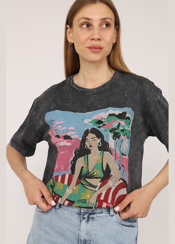 Футболка с коротким рукавом женская цвет серый ЦБ-00274533 MUEZZA - (334429150)