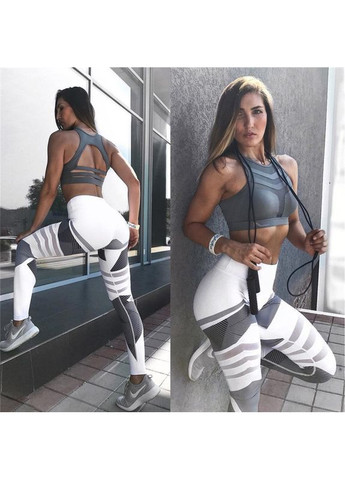 Белые женские стильные лосины/леггинсы для занятий спортом/фитнесом «fitness lovers» line ( ) China