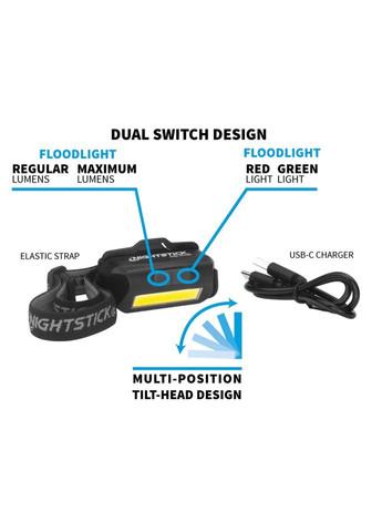 Фонарь тактический налобный USB-4510B Nightstick (365590799)