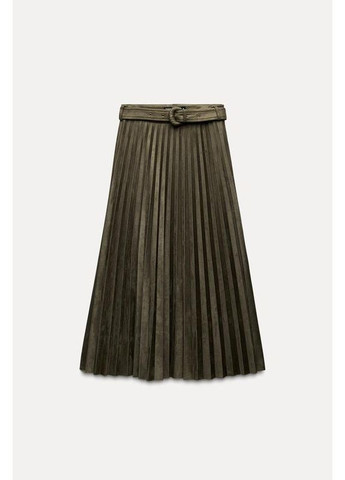 Плісирована спідниця зі штучної замші Zara (361676125)