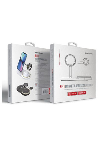 Зарядний пристрій (ARM78102) ArmorStandart Wireless Charging H101 3 in 1 Magnetic White (370020562)