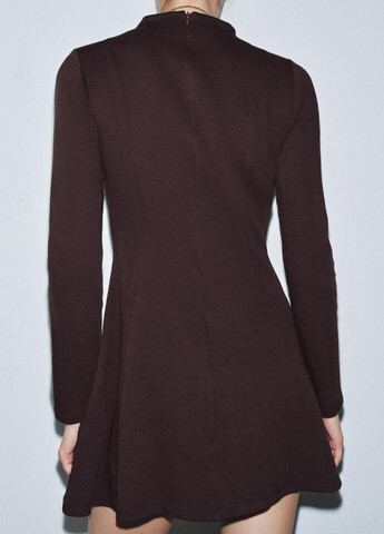 Коричневое платье Zara однотонное