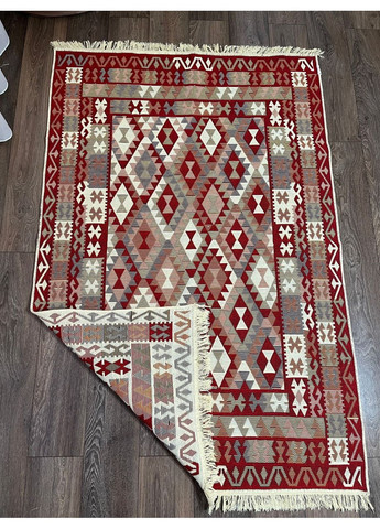 Бавовняний плетений двосторонній килим Shana Zeytin kırmızı 120Х180 см. Кілім, екокилимок. Туреччина No Brand (366376736)