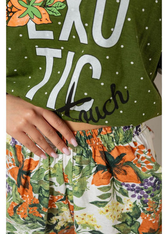 Зеленая женская пижама с принтом, 243r15452 LINDROS