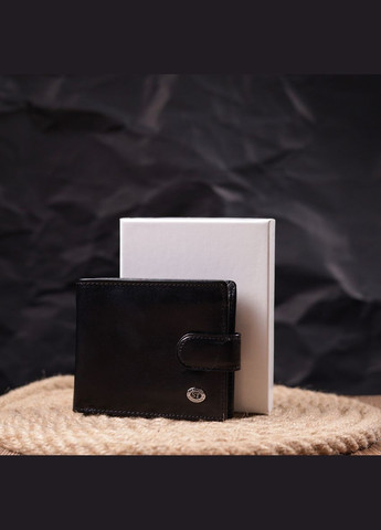 Кошелек мужской Кожаный гладкий 19408 Черный st leather (306881709)