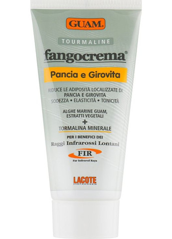 Крем для живота і талії з мікрокристалами турмаліну Fangocrema Tourmaline 150ml (614587-31021035) Guam (368622533)