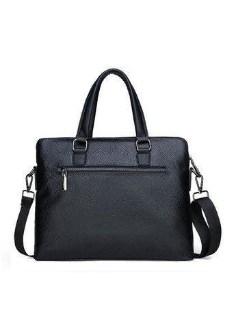 Мужская кожаная сумка портфель для документов формат А4 с плечевым ремнем черная No Brand (351536849)
