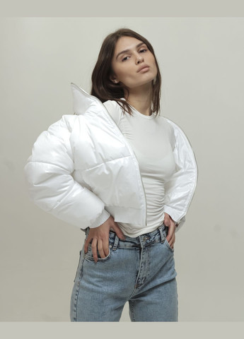 Біла демісезонна куртка бомбер жіноча Stimma