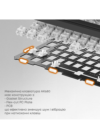 Клавиатура AK680 MAX RGB Magnetic Switches White (AK680-WM-W-A) Ajazz (351363938)