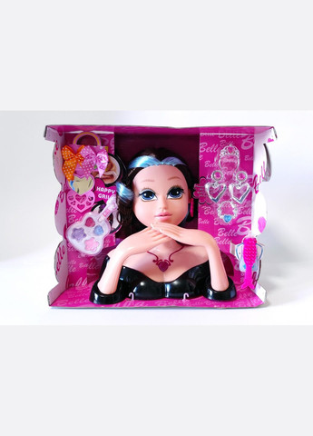 Голова ляльки манекен для зачісок і макіяжу з аксесуарами ігровий набір з лялькою в чорному одязі. Belle (316318990)