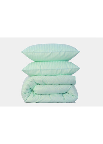 Комплект постільної білизни євро страйп-сатин menthol5410 наволочки 70x70 Amore (307834938)