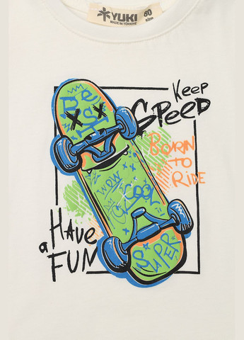 Молочная летняя футболка с коротким рукавом для мальчика цвет молочный цб-00274895 Yuki