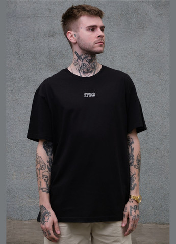 Черная оверсайз футболка с принтом streetwear с длинным рукавом Without