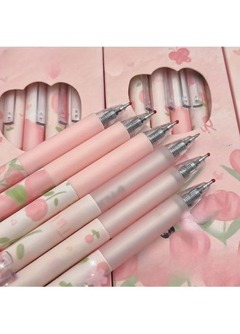 Канцелярський набір ручок 6 шт., у ніжному дизайні з тюльпанами No Brand (370290525)