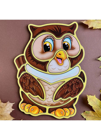 Деревянный пазл вкладыш «Сова» Ubumblebees (365639926)