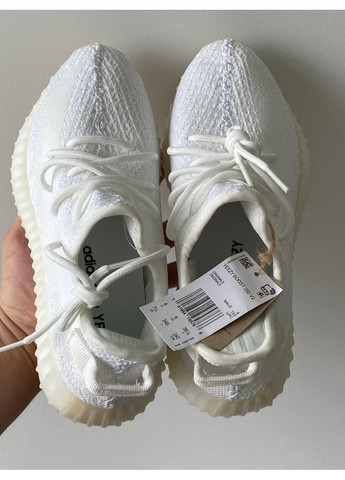 Білі Осінні кросівки чоловічі adidas yeezy boost 350 full white адідас ізі буст No Brand