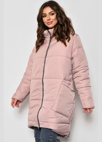 Пудрова демісезонна куртка жіноча єврозима пудрового кольору Let's Shop