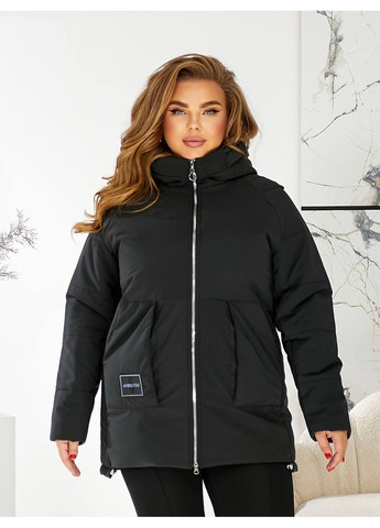 Чорна зимня зимова куртка з капюшоном Україна