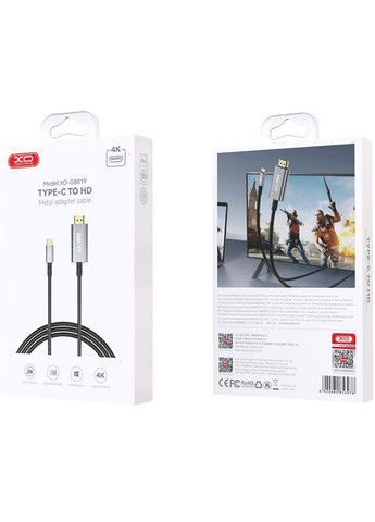 Кабель USB Type-C - HDMI 1.8 м (GB019-CHDMI.tranish) XO (323582105)