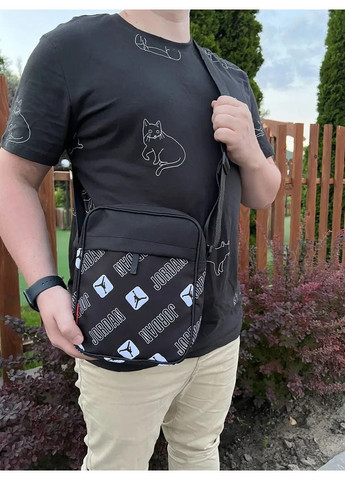 Барсетка з ременем чоловіча - чорна модель на блискавці для міста No Brand (365762021)